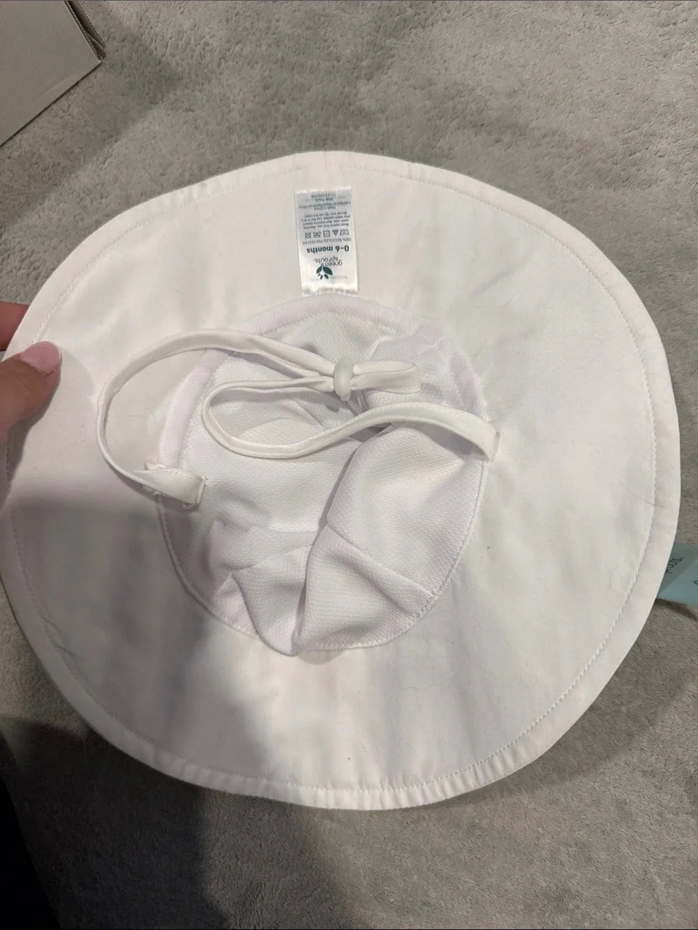 green sprouts White Eco Brim Sun Hat For Baby